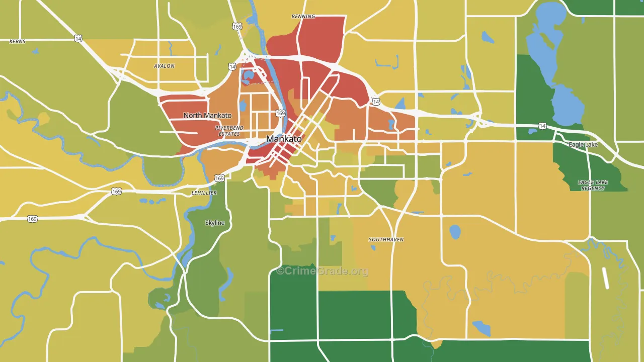 56001, MN Map of Drug-Related Crime Rates
