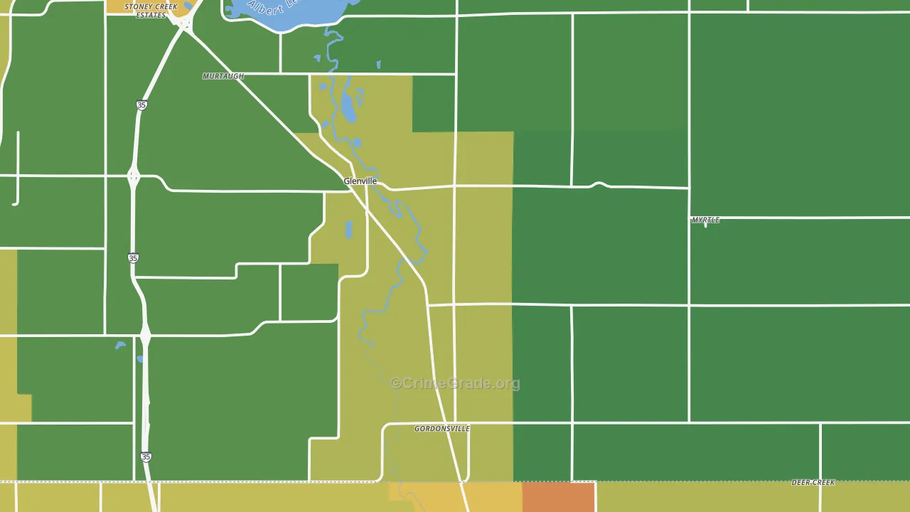 56036, MN Map of Drug-Related Crime Rates