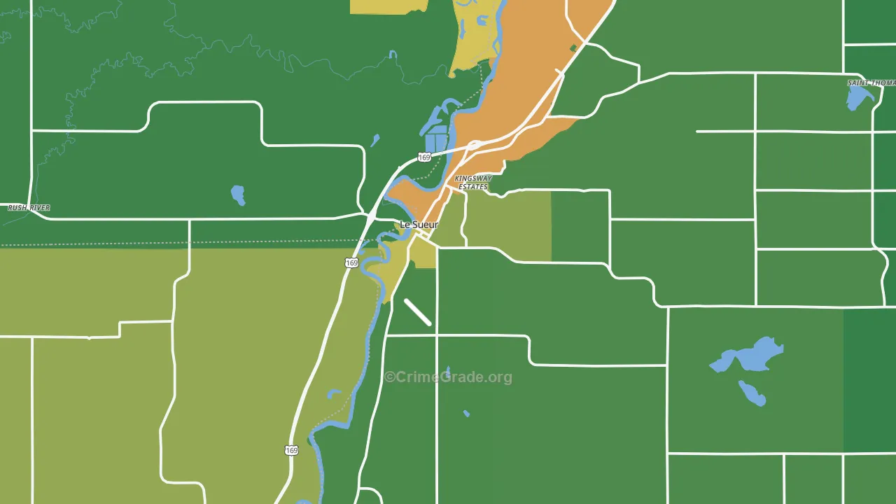 56058, MN Map of Drug-Related Crime Rates