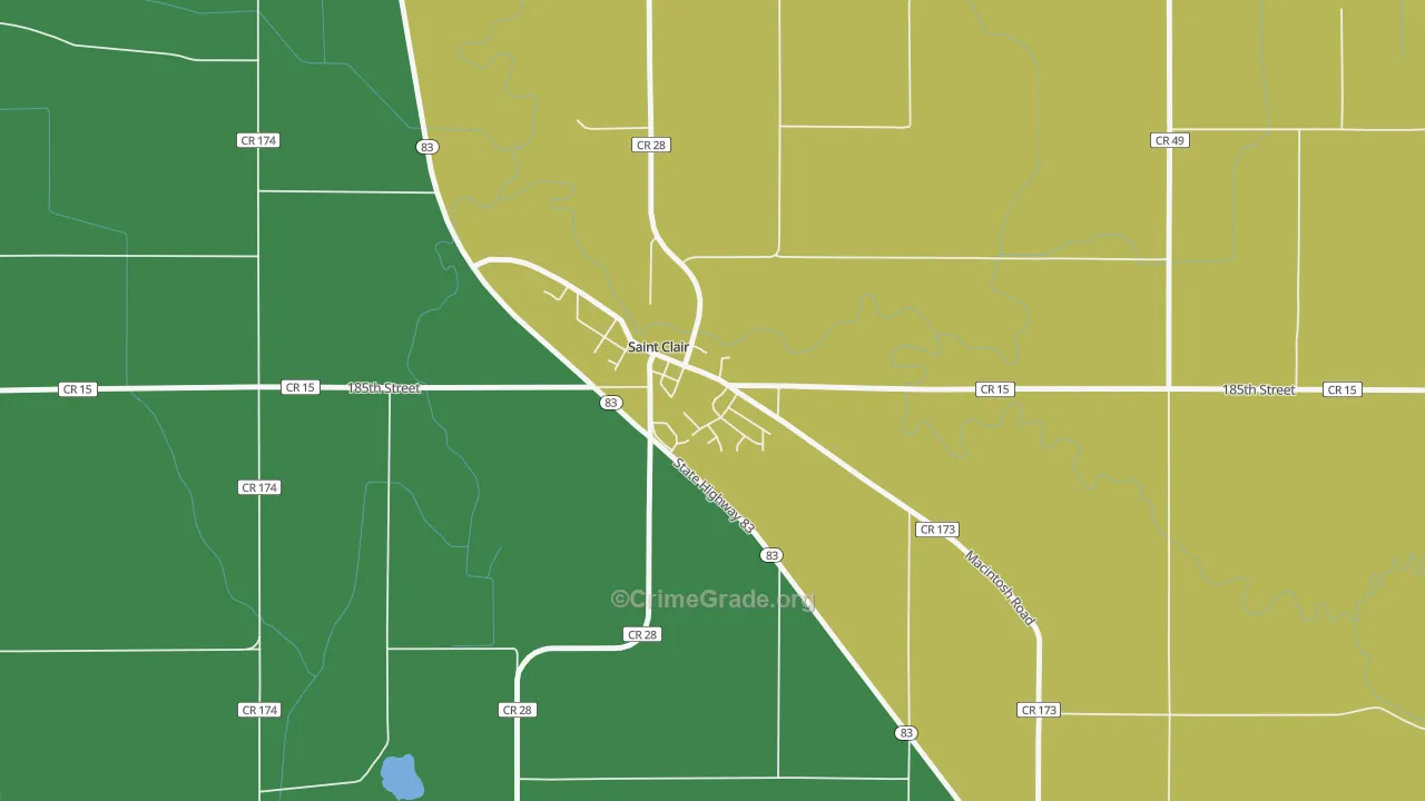 56080, MN Map of Drug-Related Crime Rates