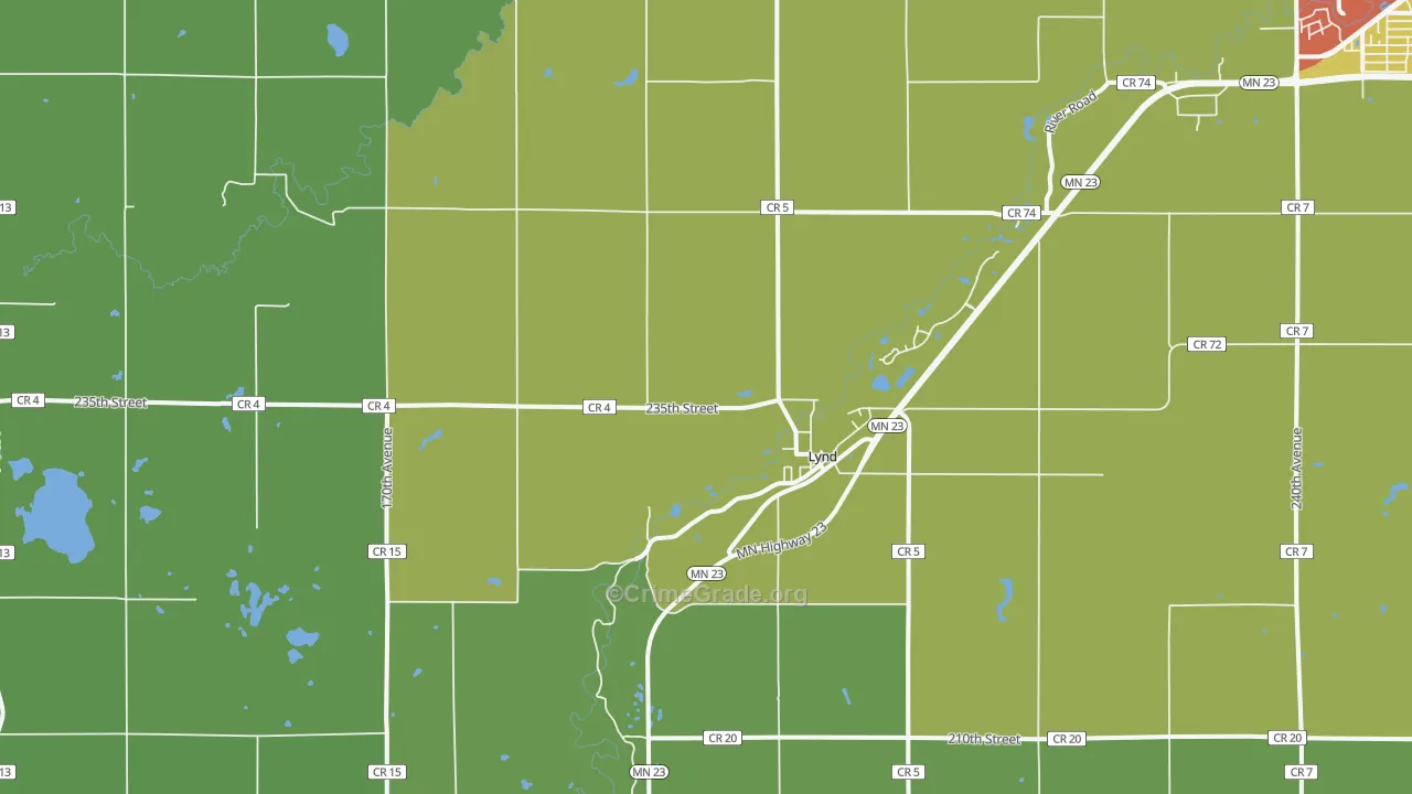 56157, MN Map of Drug-Related Crime Rates