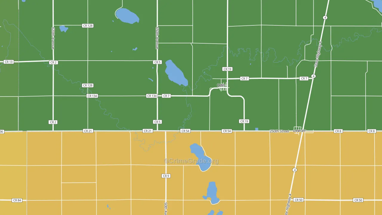 56160, MN Map of Drug-Related Crime Rates
