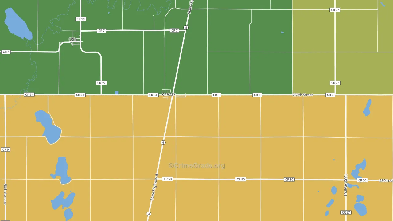 56162, MN Map of Drug-Related Crime Rates