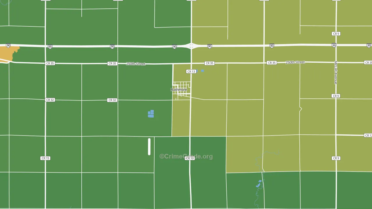 56168, MN Map of Drug-Related Crime Rates