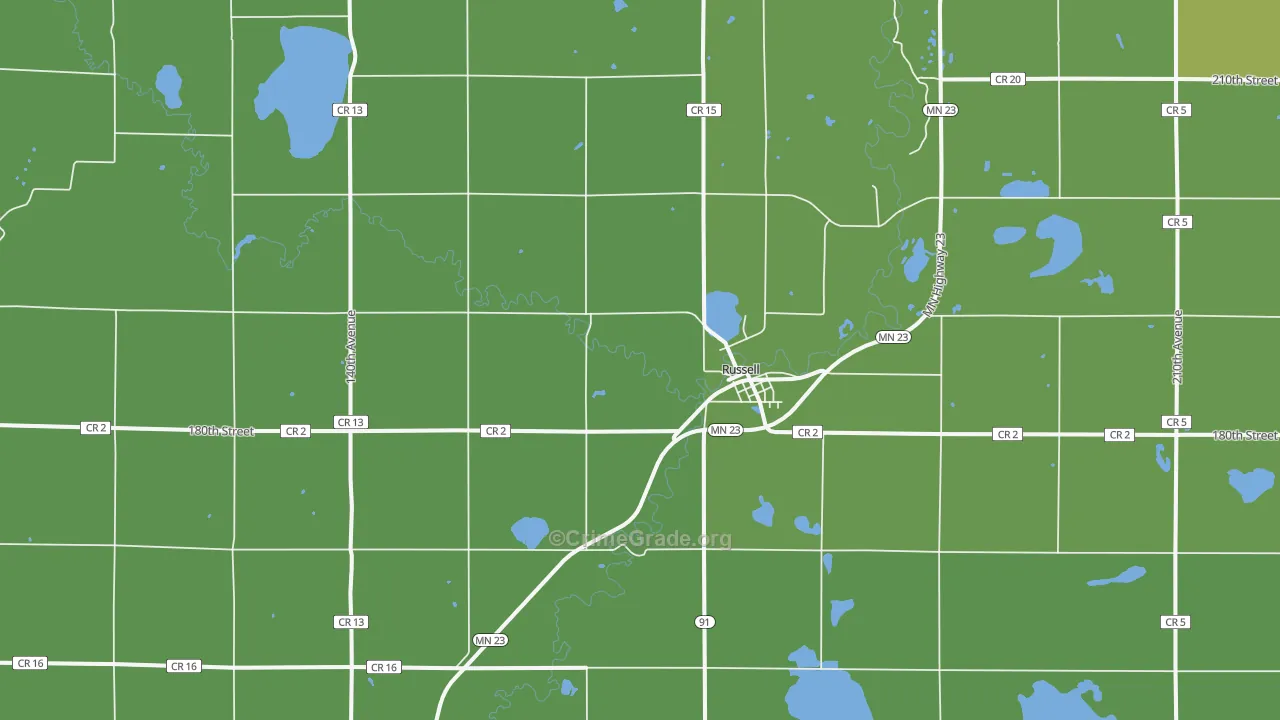 56169, MN Map of Drug-Related Crime Rates