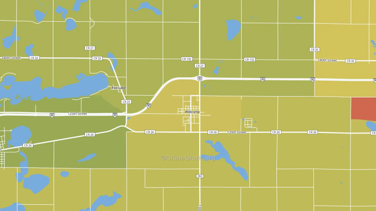 56181, MN Map of Drug-Related Crime Rates