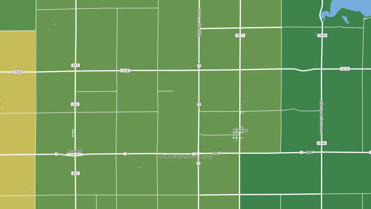 56216, MN Map of Drug-Related Crime Rates