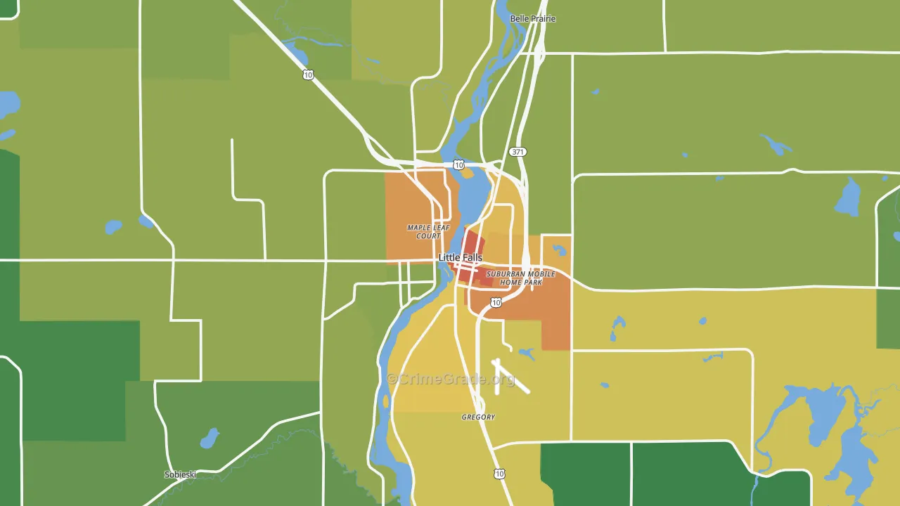 56345, MN Map of Drug-Related Crime Rates