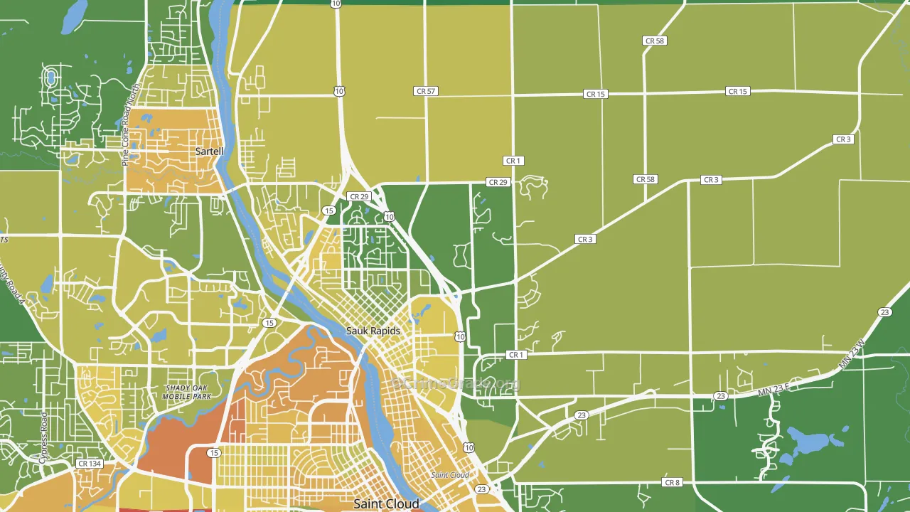 56379, MN Map of Drug-Related Crime Rates