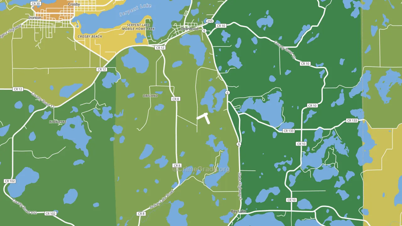 56444, MN Map of Drug-Related Crime Rates