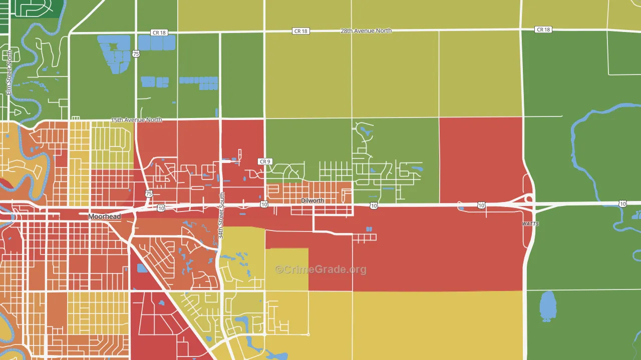 56529, MN Map of Drug-Related Crime Rates