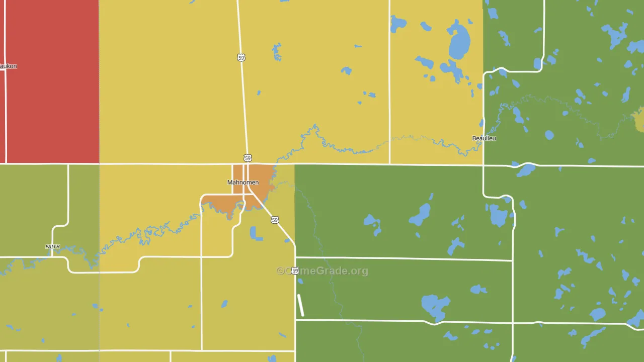 56557, MN Map of Drug-Related Crime Rates