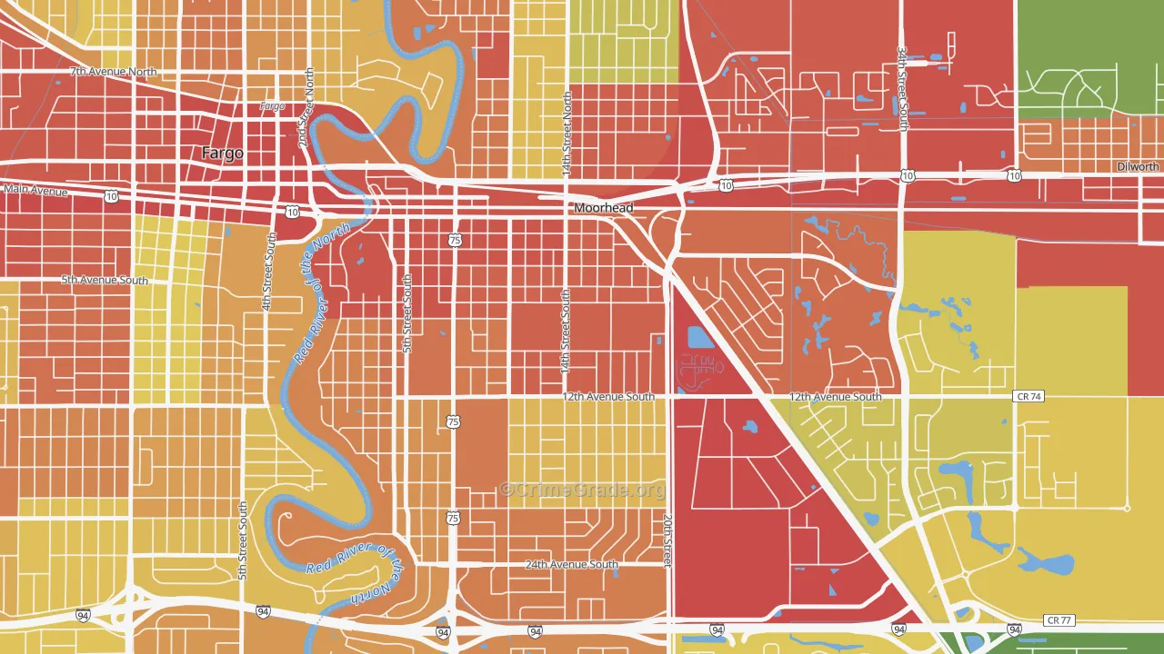 56563, MN Map of Drug-Related Crime Rates