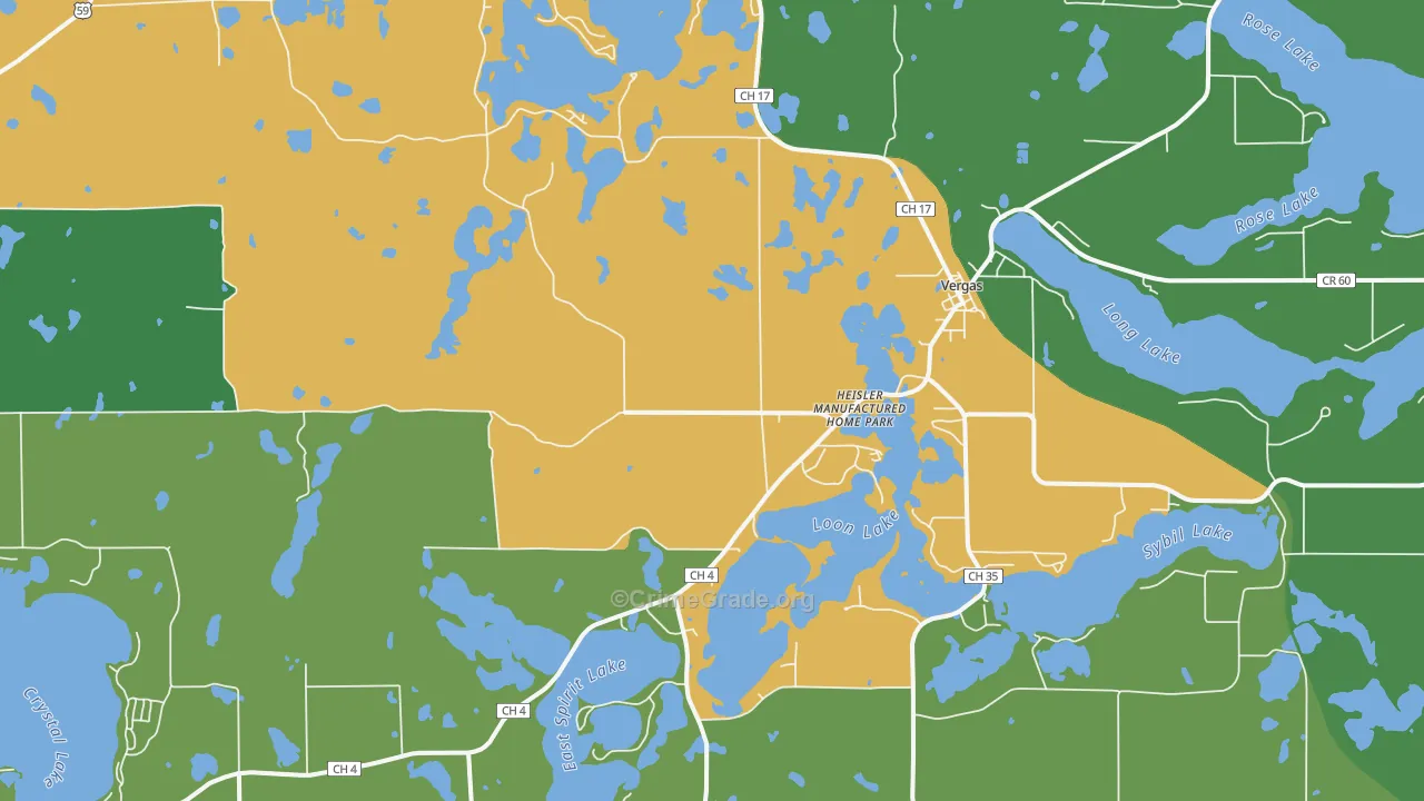 56587, MN Map of Drug-Related Crime Rates