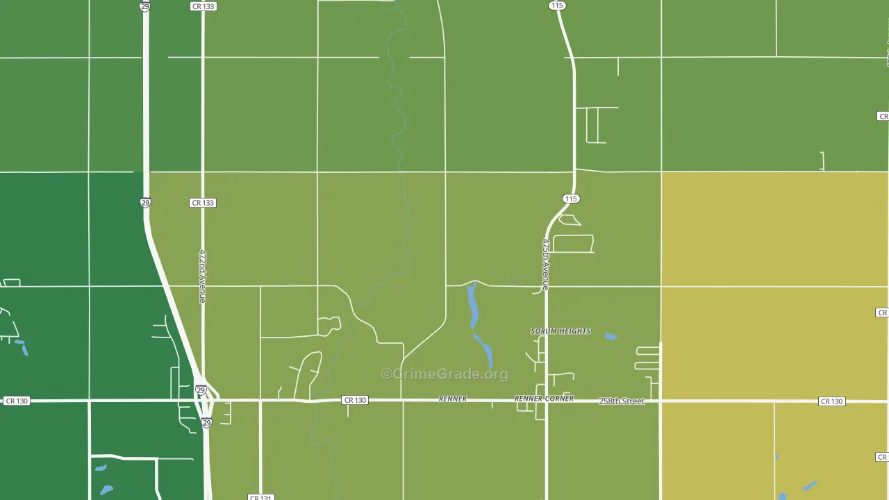 57055, SD Map of Drug-Related Crime Rates