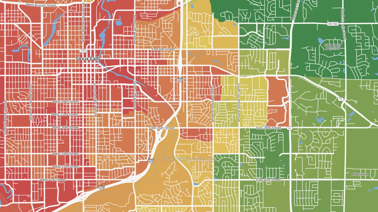57103, SD Map of Drug-Related Crime Rates