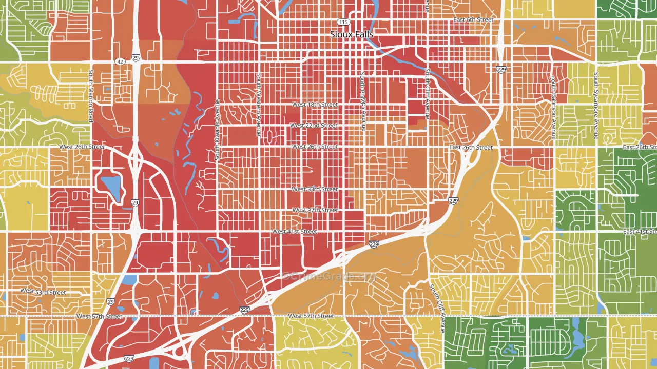 57105, SD Map of Drug-Related Crime Rates