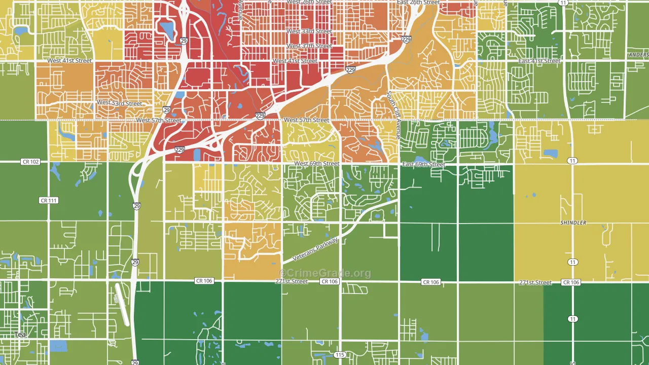 57108, SD Map of Drug-Related Crime Rates