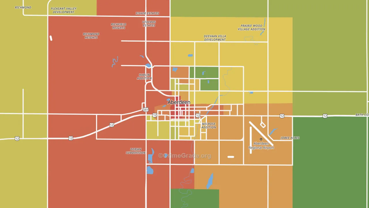 57401, SD Map of Drug-Related Crime Rates