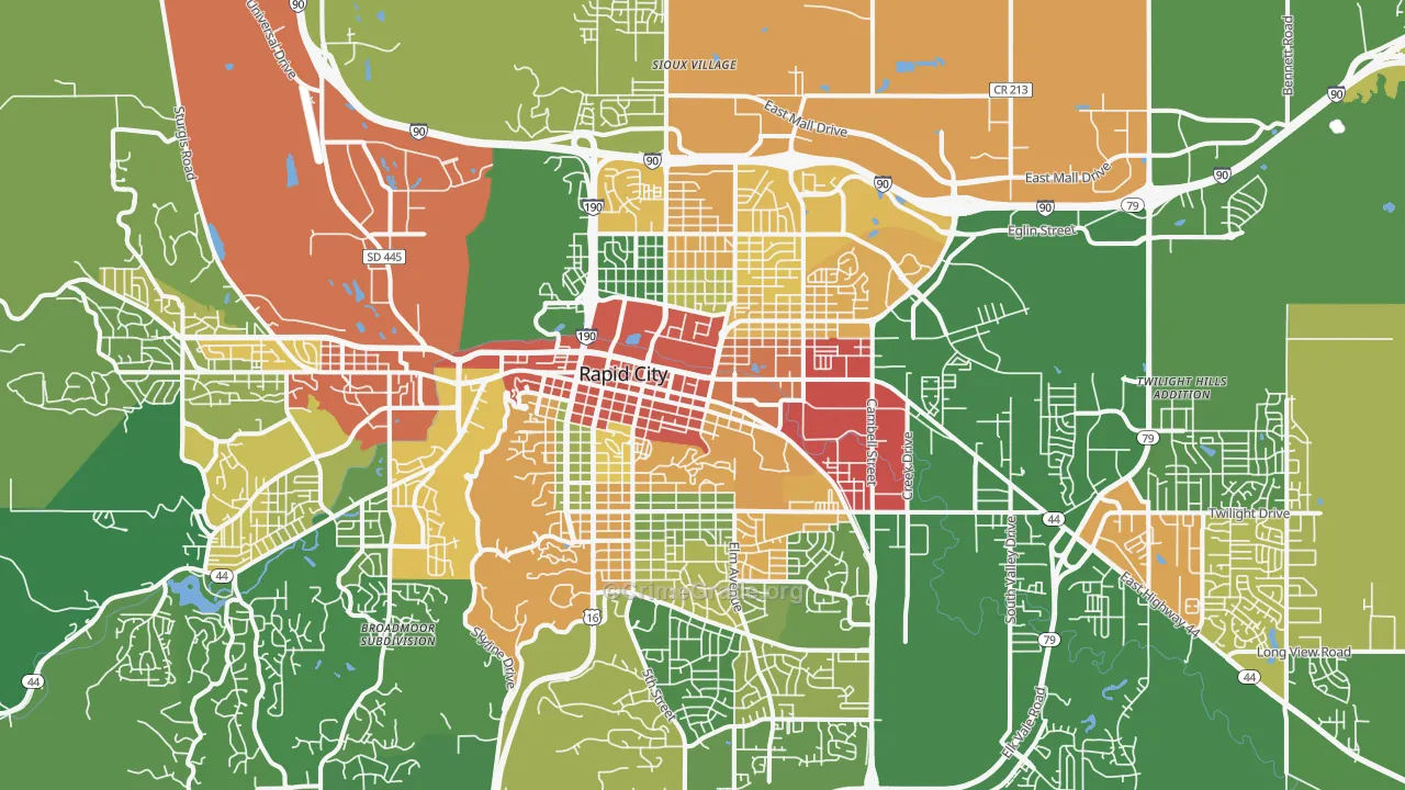 57701, SD Map of Drug-Related Crime Rates