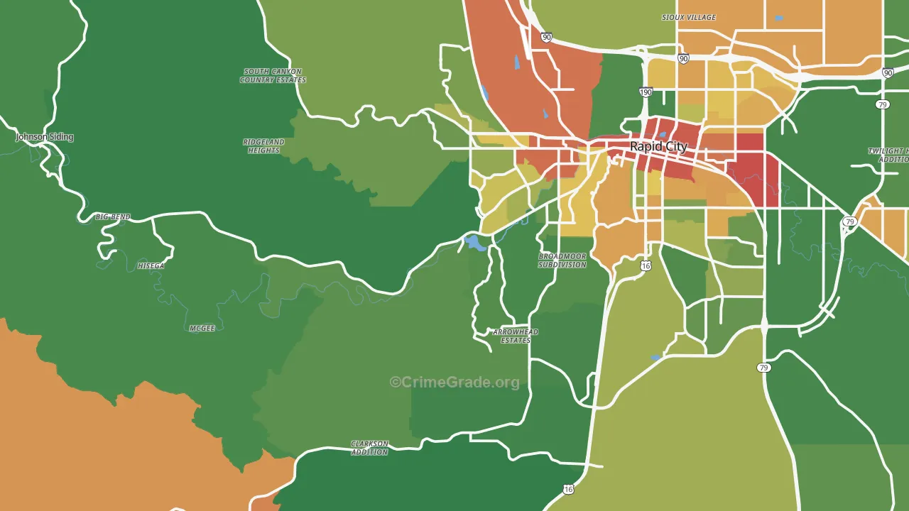 57702, SD Map of Drug-Related Crime Rates