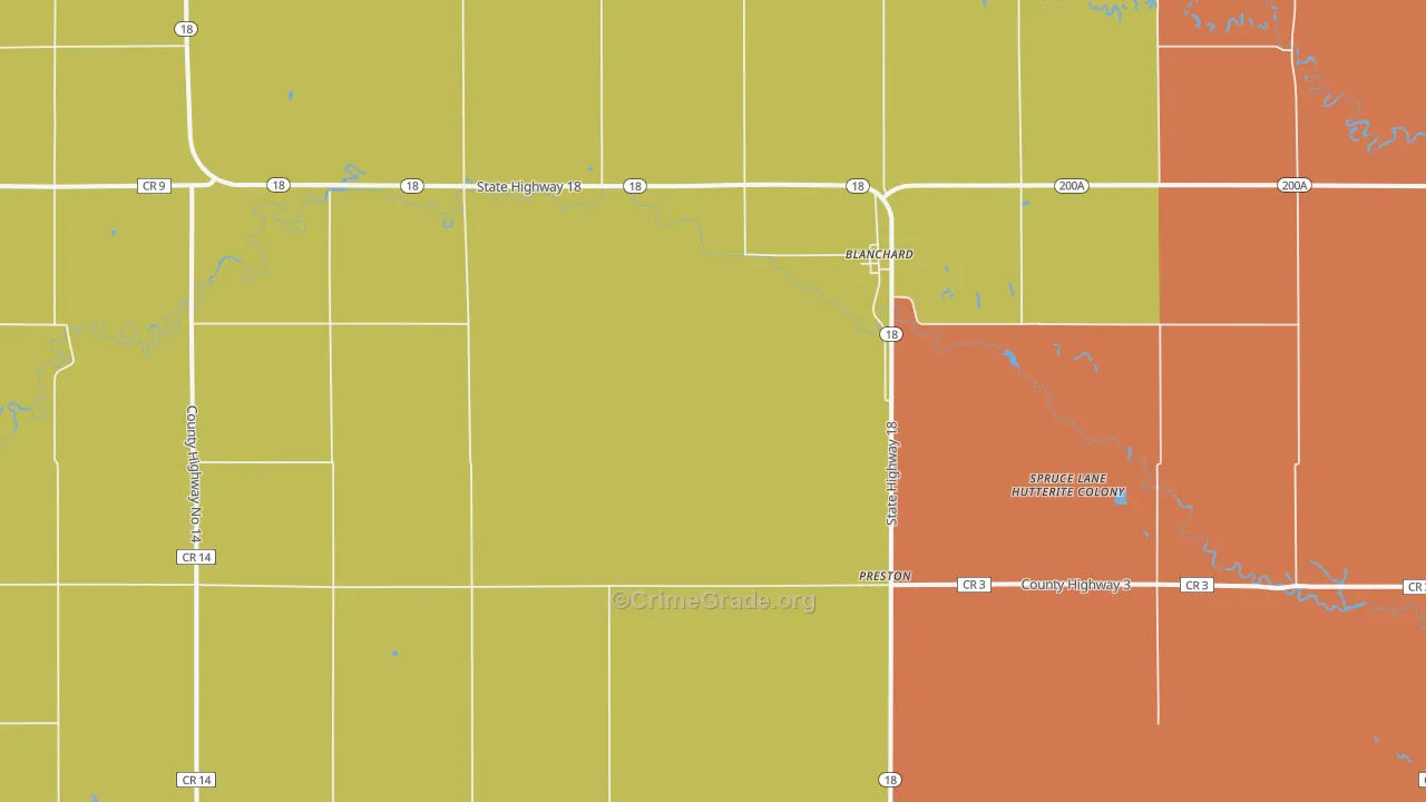 58009, ND Map of Drug-Related Crime Rates