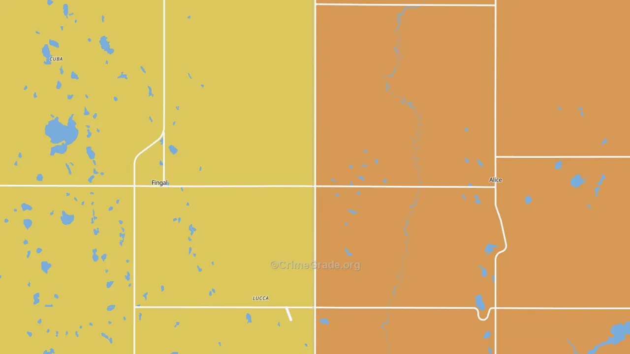 58031, ND Map of Drug-Related Crime Rates