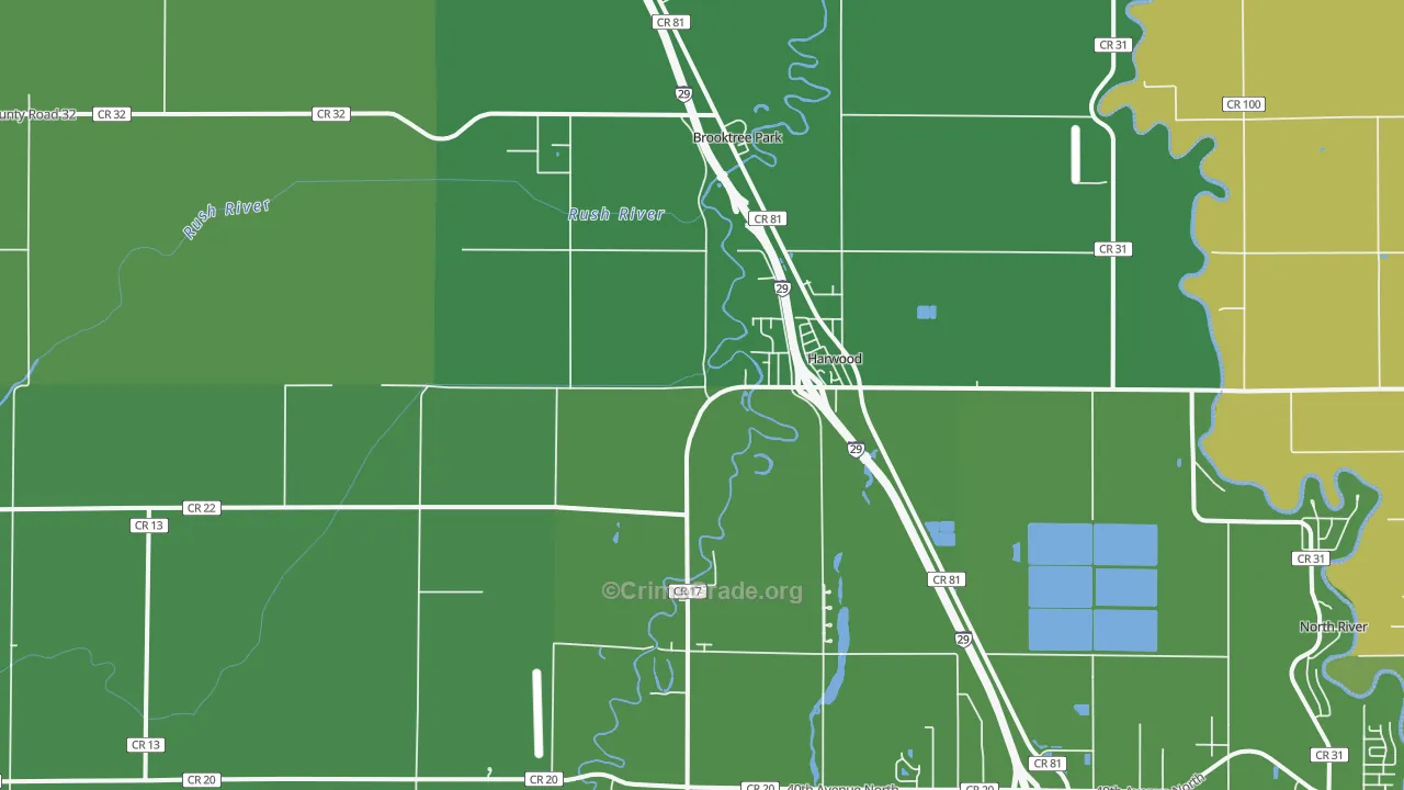 58042, ND Map of Drug-Related Crime Rates