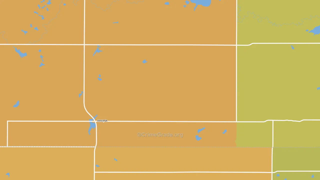 58043, ND Map of Drug-Related Crime Rates