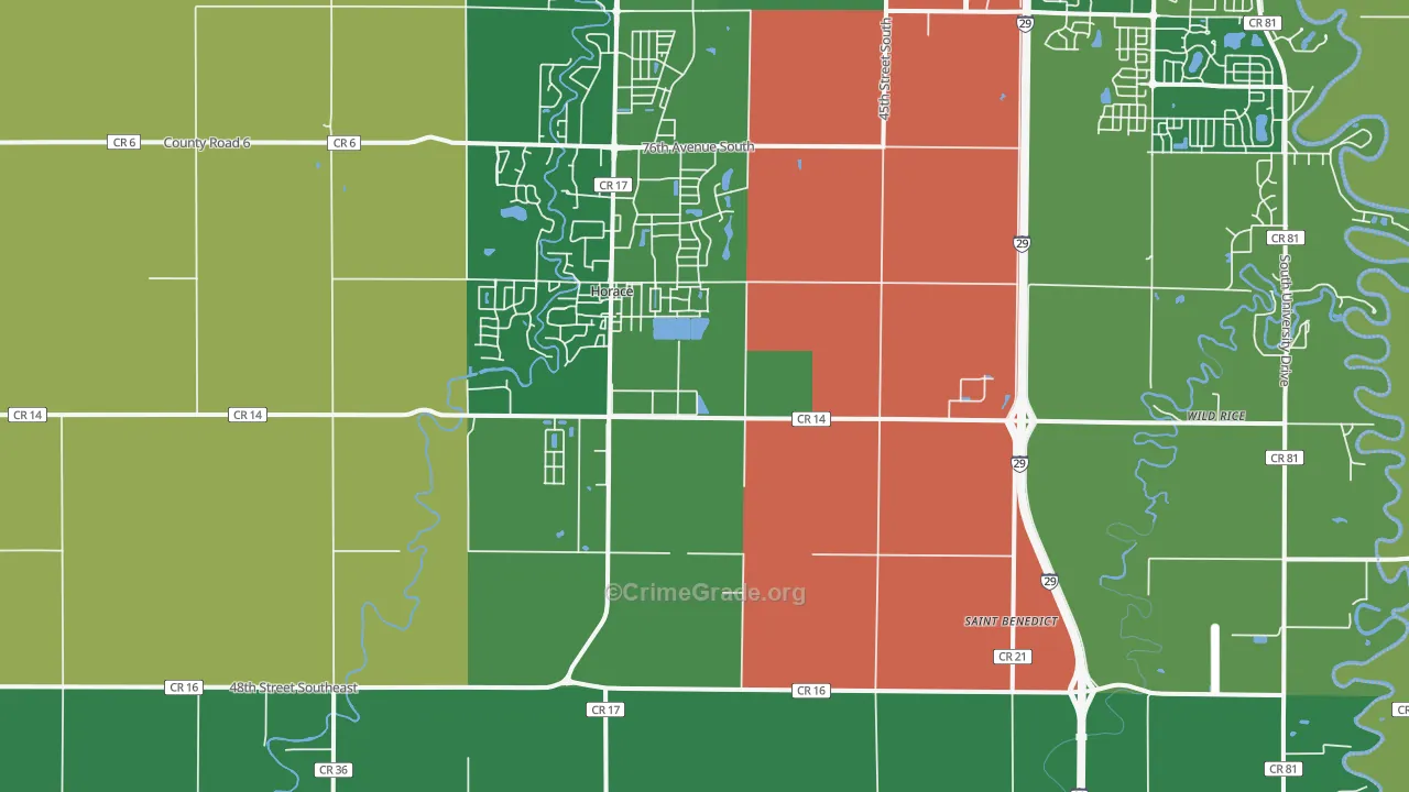 58047, ND Map of Drug-Related Crime Rates