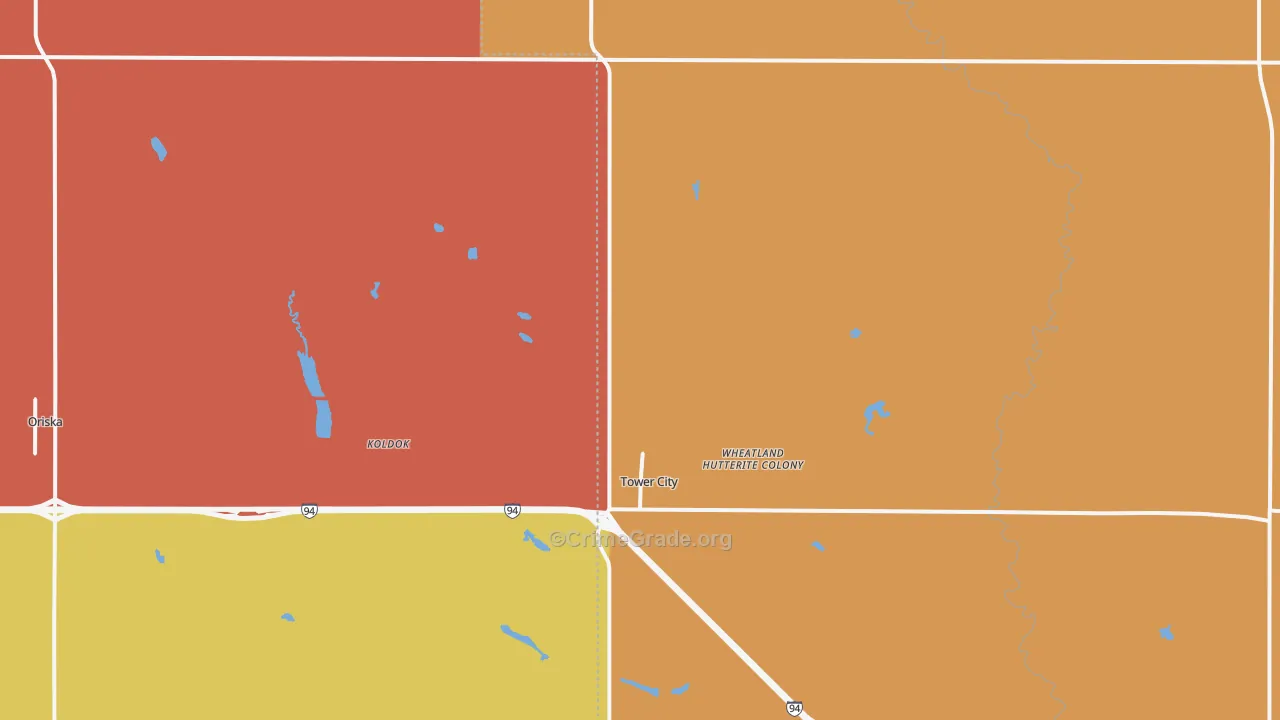 58071, ND Map of Drug-Related Crime Rates