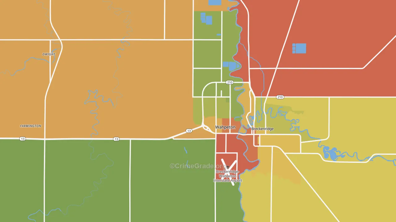 58075, ND Map of Drug-Related Crime Rates