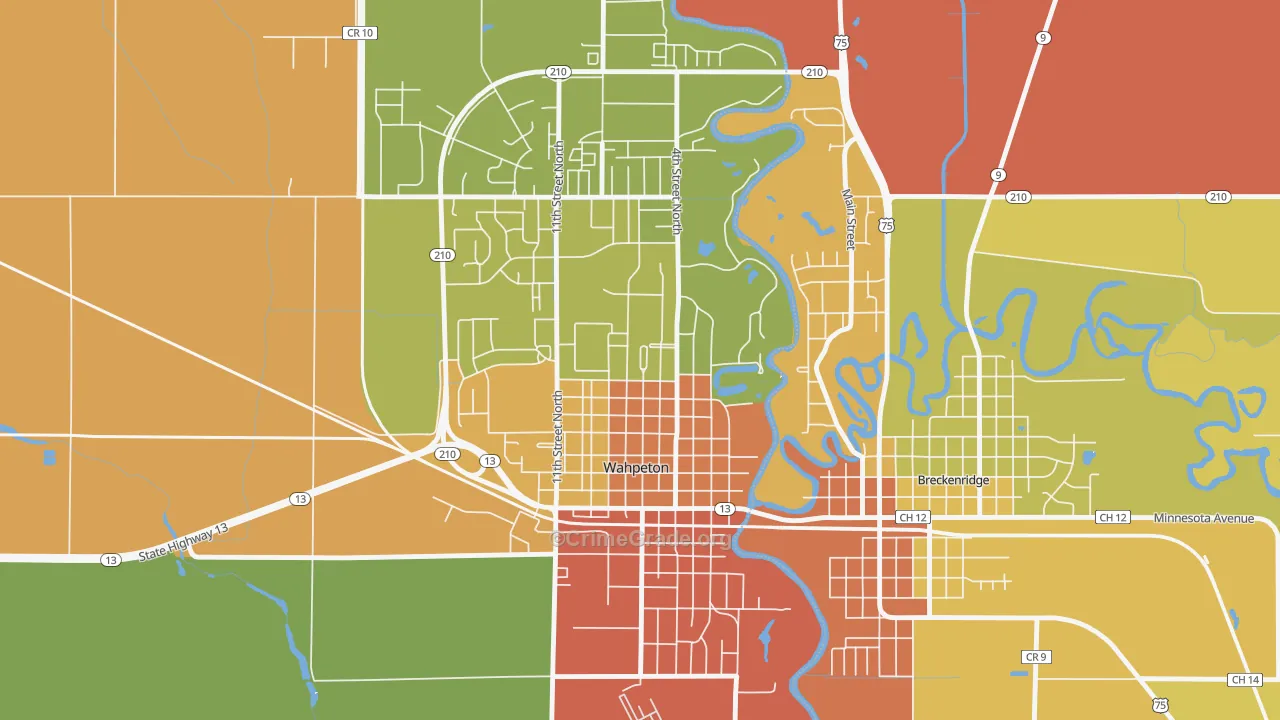 58076, ND Map of Drug-Related Crime Rates