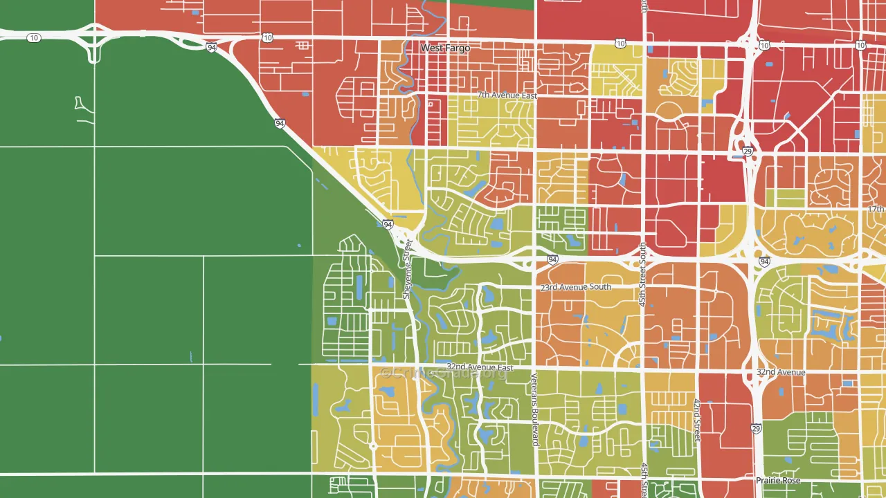 58078, ND Map of Drug-Related Crime Rates
