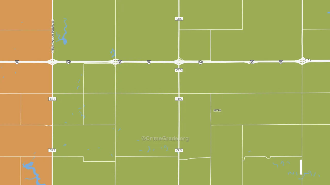 58079, ND Map of Drug-Related Crime Rates