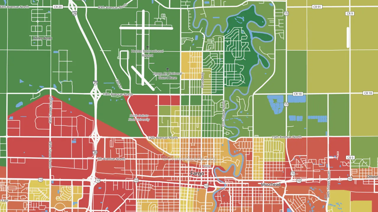 58102, ND Map of Drug-Related Crime Rates