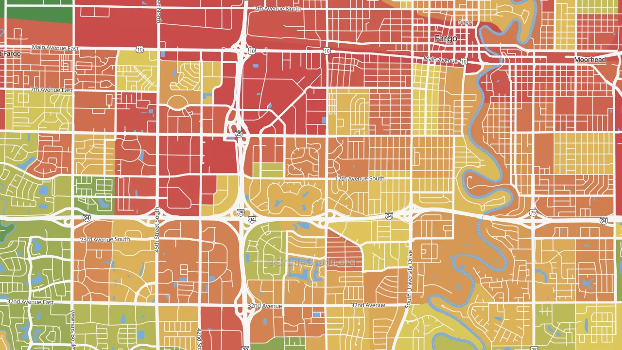 58103, ND Map of Drug-Related Crime Rates