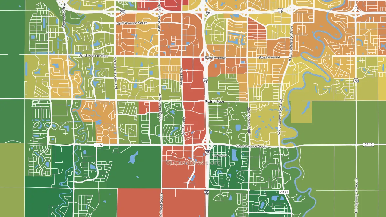 58104, ND Map of Drug-Related Crime Rates