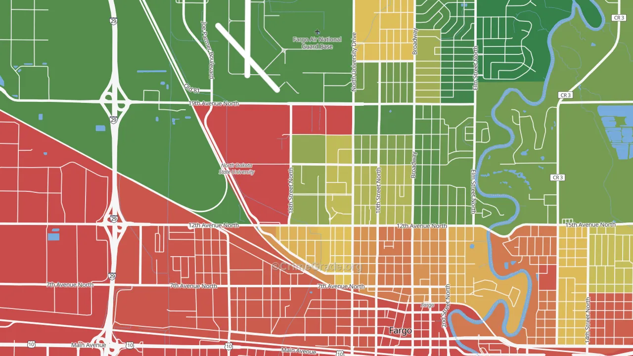 58105, ND Map of Drug-Related Crime Rates