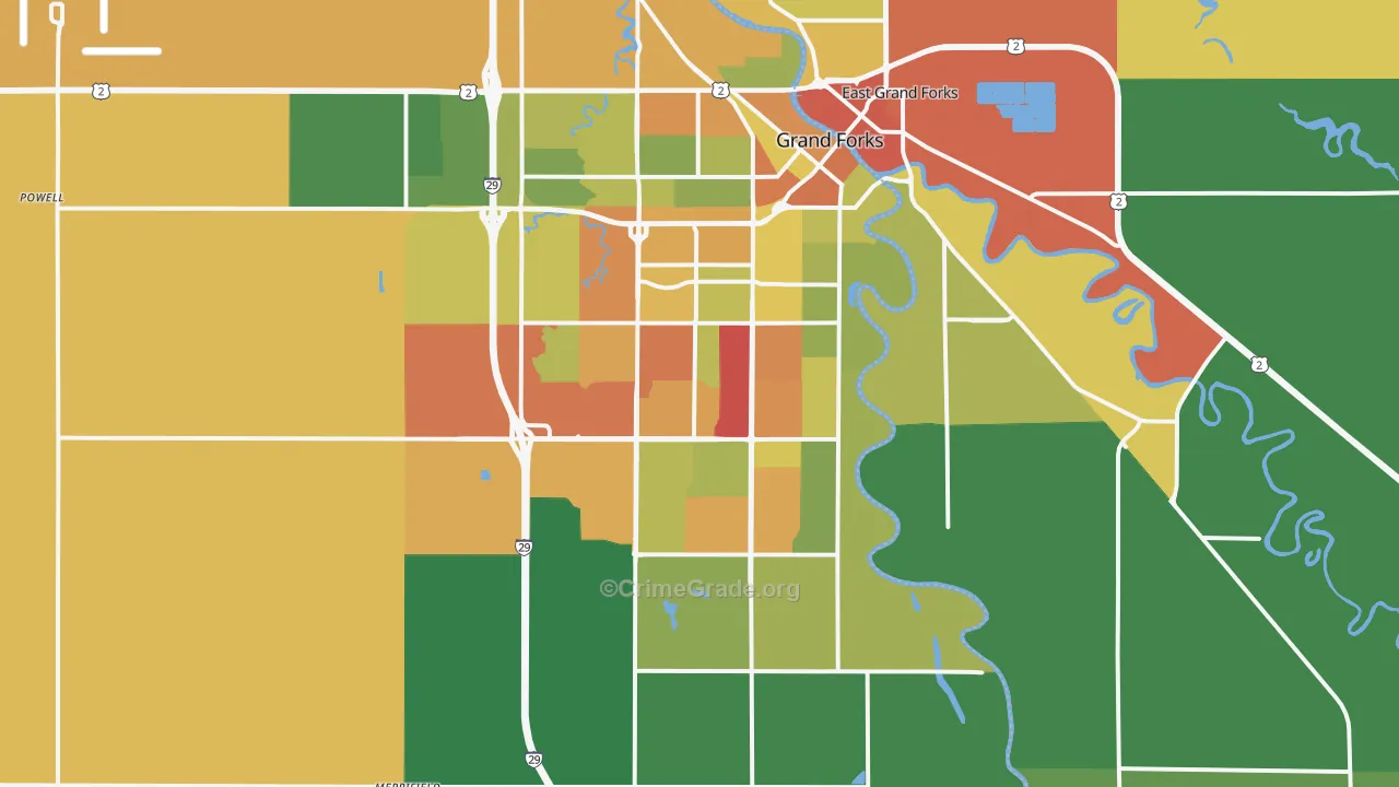 58201, ND Map of Drug-Related Crime Rates