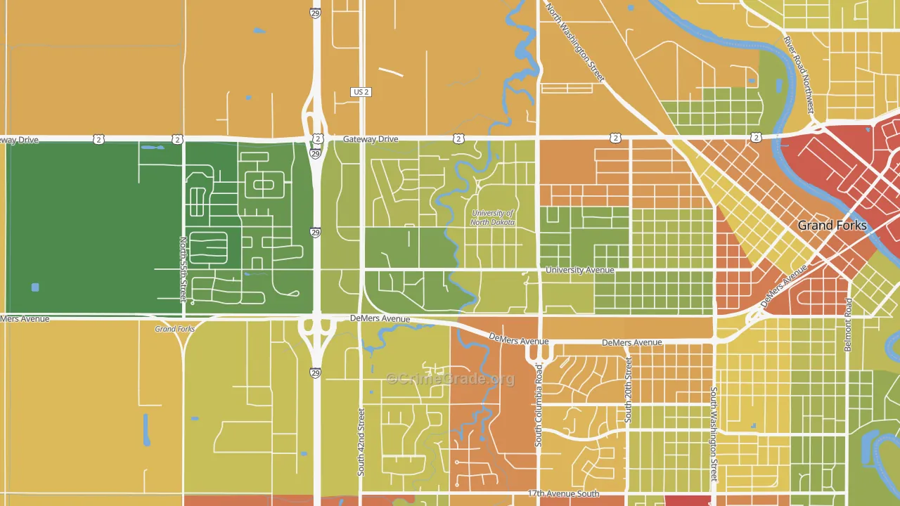 58202, ND Map of Drug-Related Crime Rates