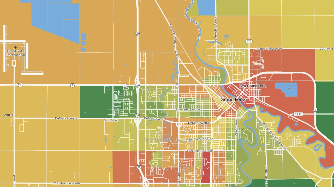 58203, ND Map of Drug-Related Crime Rates