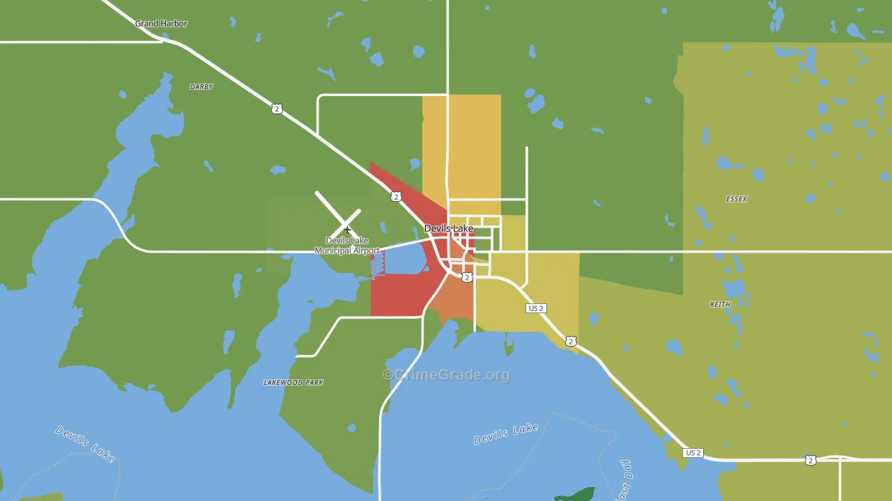 58301, ND Map of Drug-Related Crime Rates
