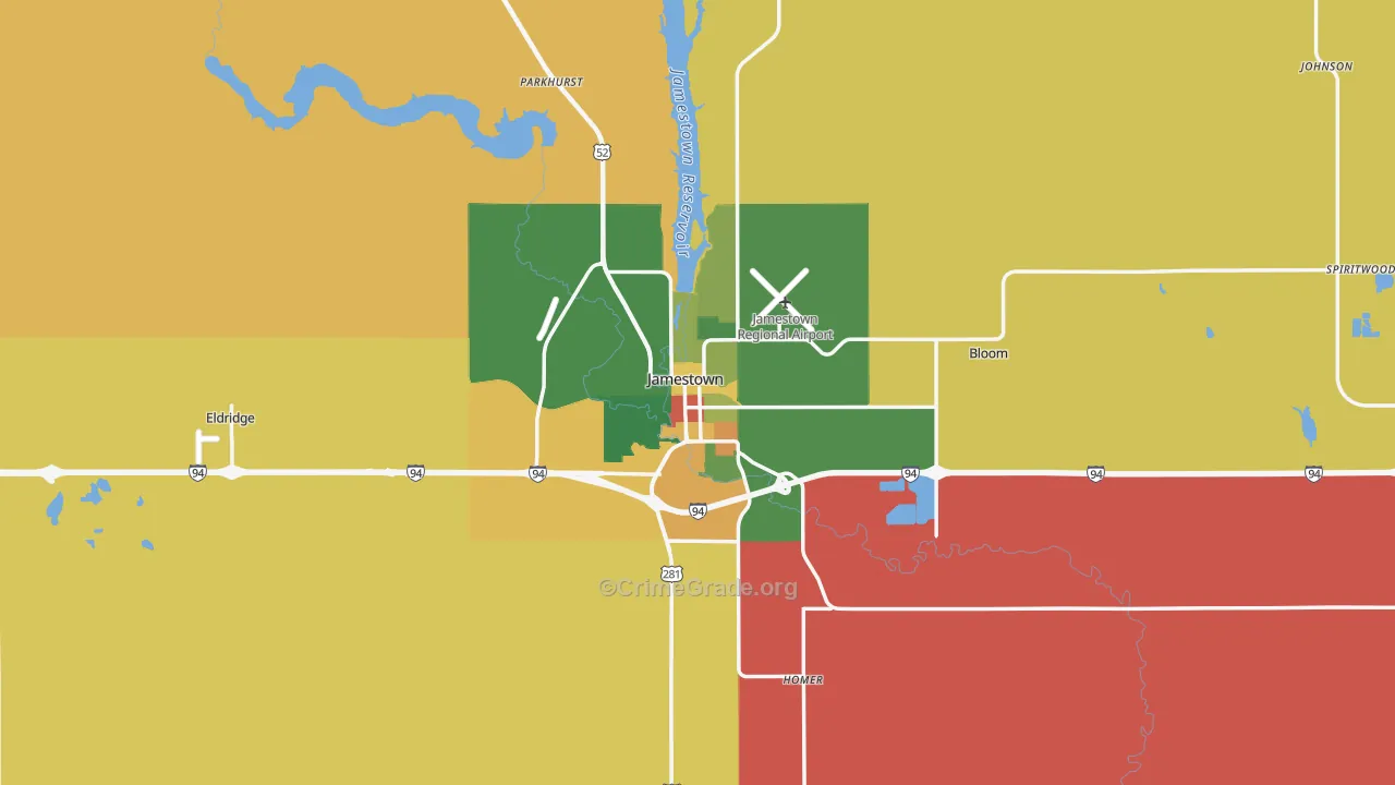 58401, ND Map of Drug-Related Crime Rates