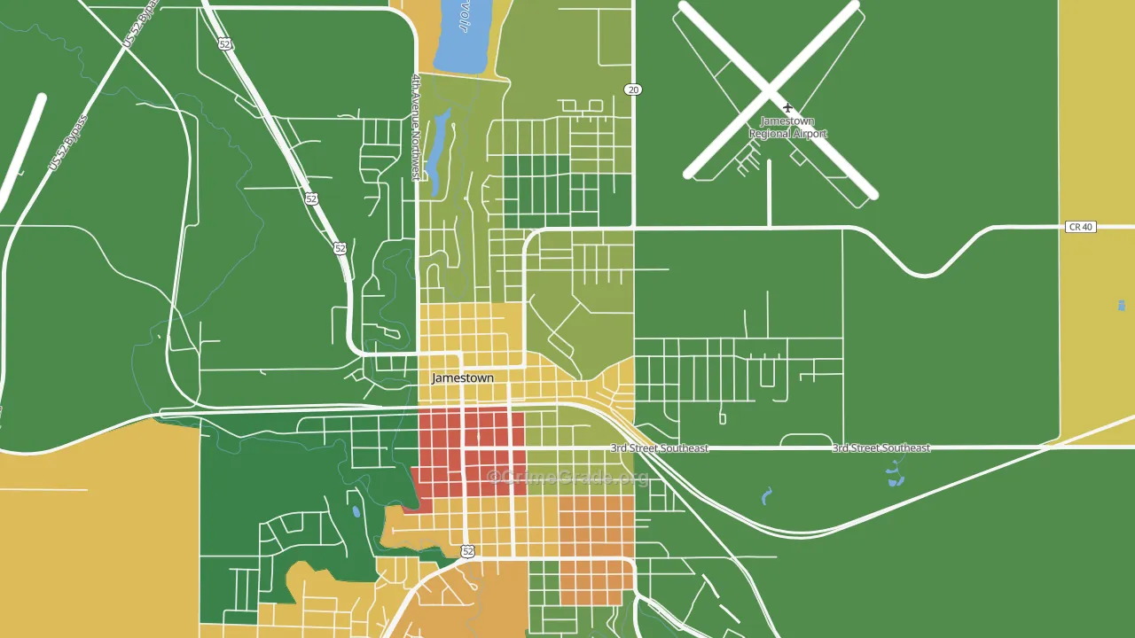 58405, ND Map of Drug-Related Crime Rates