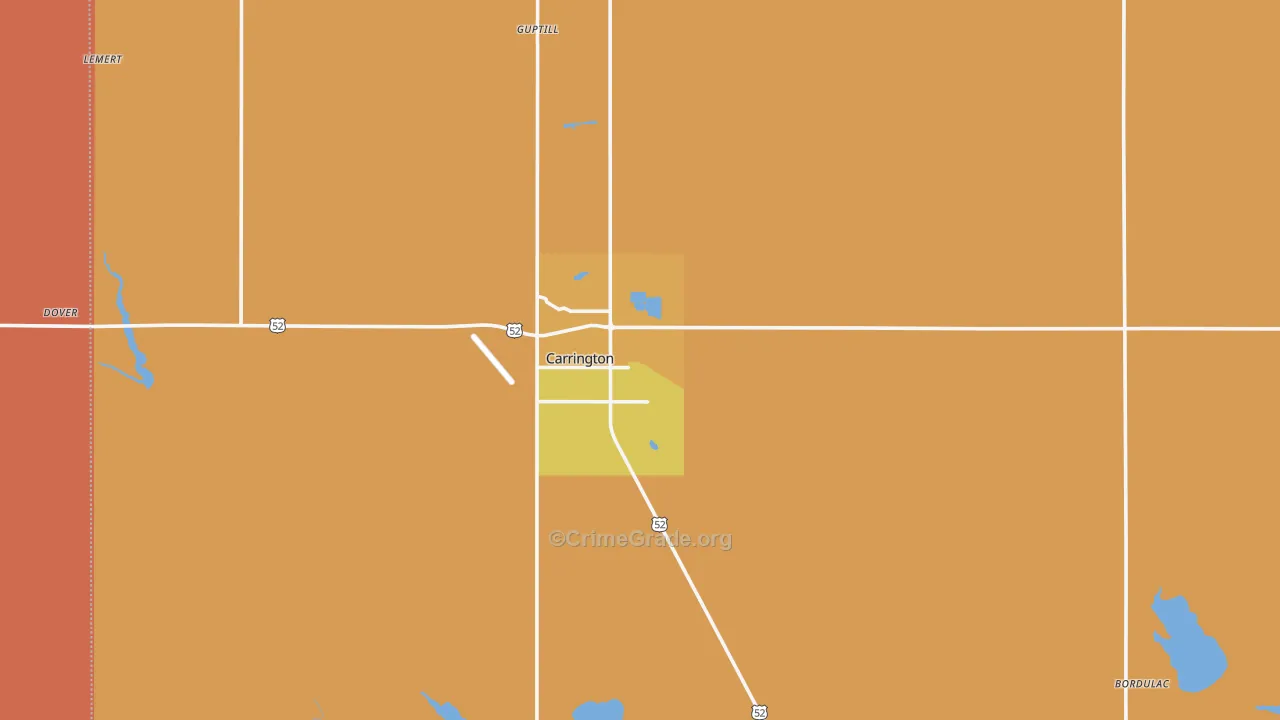 58421, ND Map of Drug-Related Crime Rates