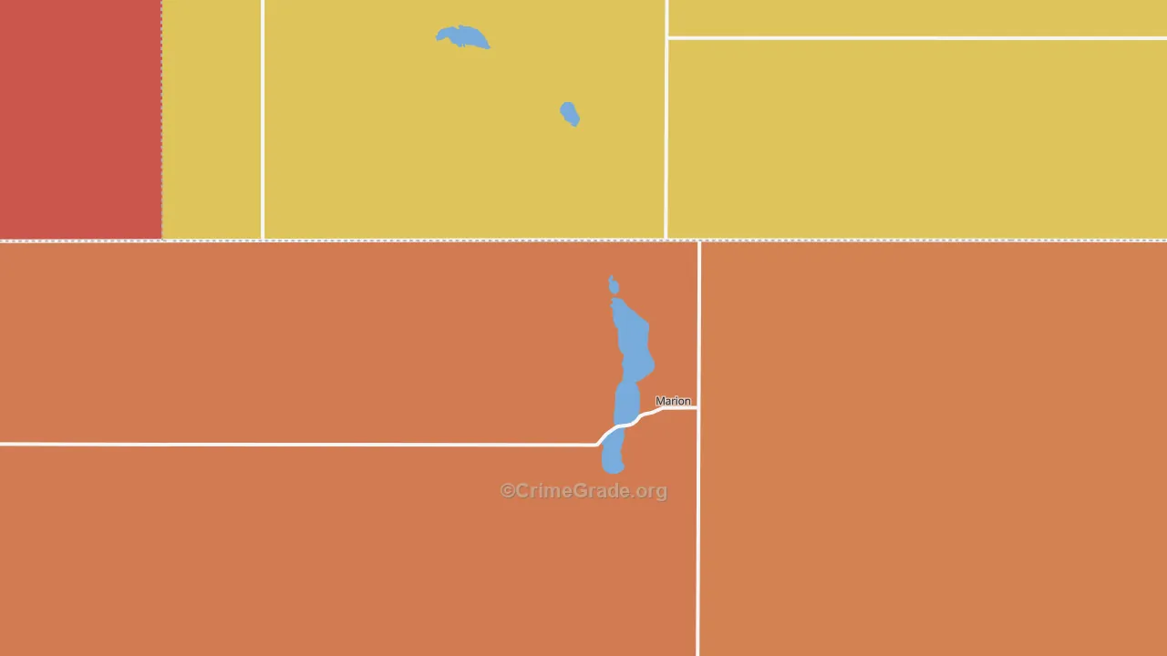 58466, ND Map of Drug-Related Crime Rates