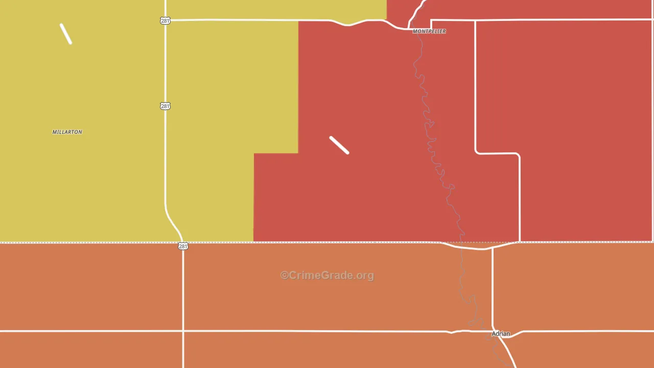 58472, ND Map of Drug-Related Crime Rates