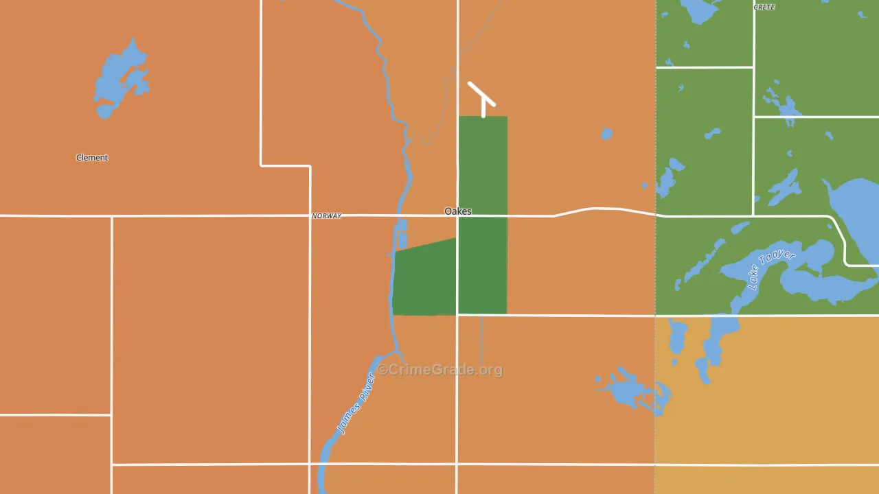 58474, ND Map of Drug-Related Crime Rates