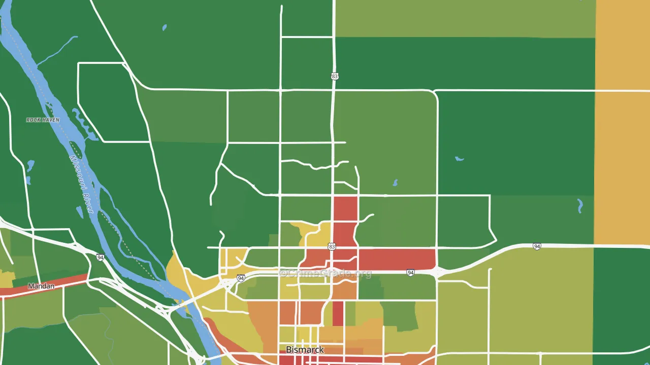 58503, ND Map of Drug-Related Crime Rates
